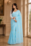 Sakhi Sky Blue Khadi Saree