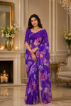 Trisha Blue Chiffon Saree