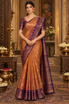 Manisha Lite brown Kanjivaram Saree