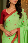 Sana PistaGreen Khadi Saree