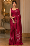 Tulips Darkpink Chiffon Saree