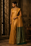 Mangi Kanjivaram Yellow Saree
