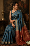 Oona Kanjivaram Skyblue Saree