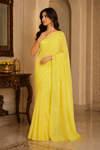 Usha Yellow Khadi Saree
