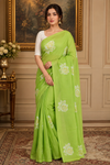 Janani ParrotGreen Khadi Saree