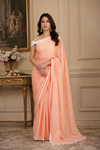 Ananya Peach Khadi Saree