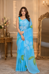 Bhumika Skyblue Chiffon Saree
