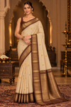 Leo Cream&Maroon Kanjivaram Saree