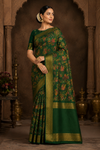 Bhavitha Green Chiffon Saree