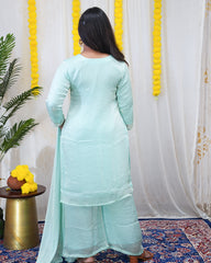 Noor Space Tissue Embroidered 3-Piece Set