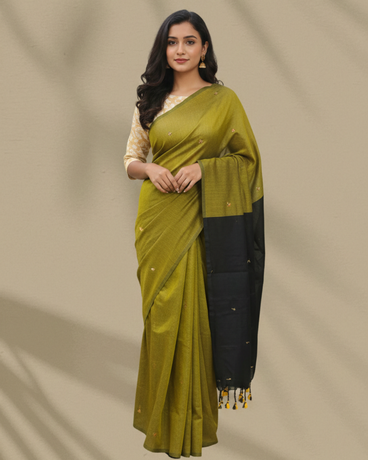 Tripura Kadhi Cotton Light Green Saree