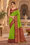Vidya Parrotgreen Kanjivaram Saree