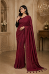 Usha Maroon Khadi Saree