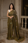 Bindu Mehandi Khadi Saree
