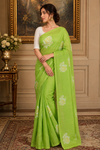 Janani ParrotGreen Khadi Saree