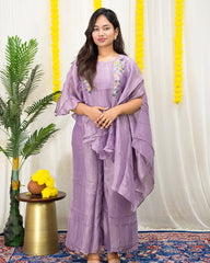 maira Lavender Tissue Co-ord Set 2-Piece