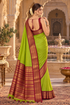 Vidya Parrotgreen Kanjivaram Saree