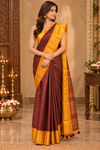 Manushi Maroon Kanjivaram Saree