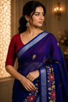 Geethika Blue Khadi Saree