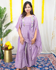 maira Lavender Tissue Co-ord Set 2-Piece