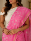 Tisha Pink Khadi Saree