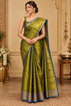 Moss Parrotgreen Dharmavaram Saree
