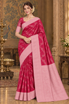 Tansy Maroon Dharmavaram Saree