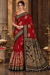 Durga Red Kalamkari Saree