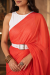 Jessi Red Khadi Saree