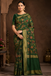Bhavitha Green Chiffon Saree
