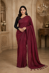 Usha Maroon Khadi Saree