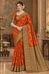 Sofia Orange Dharmavaram Saree