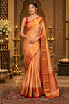 Daisy Peach Kanjivaram Saree