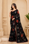 Sanvi Black Chiffon Saree