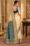Vasu Creamblue Dharmavaram Saree