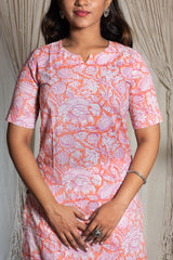 Sanvi Handblock Cotton Kurti & Pant Set laaki