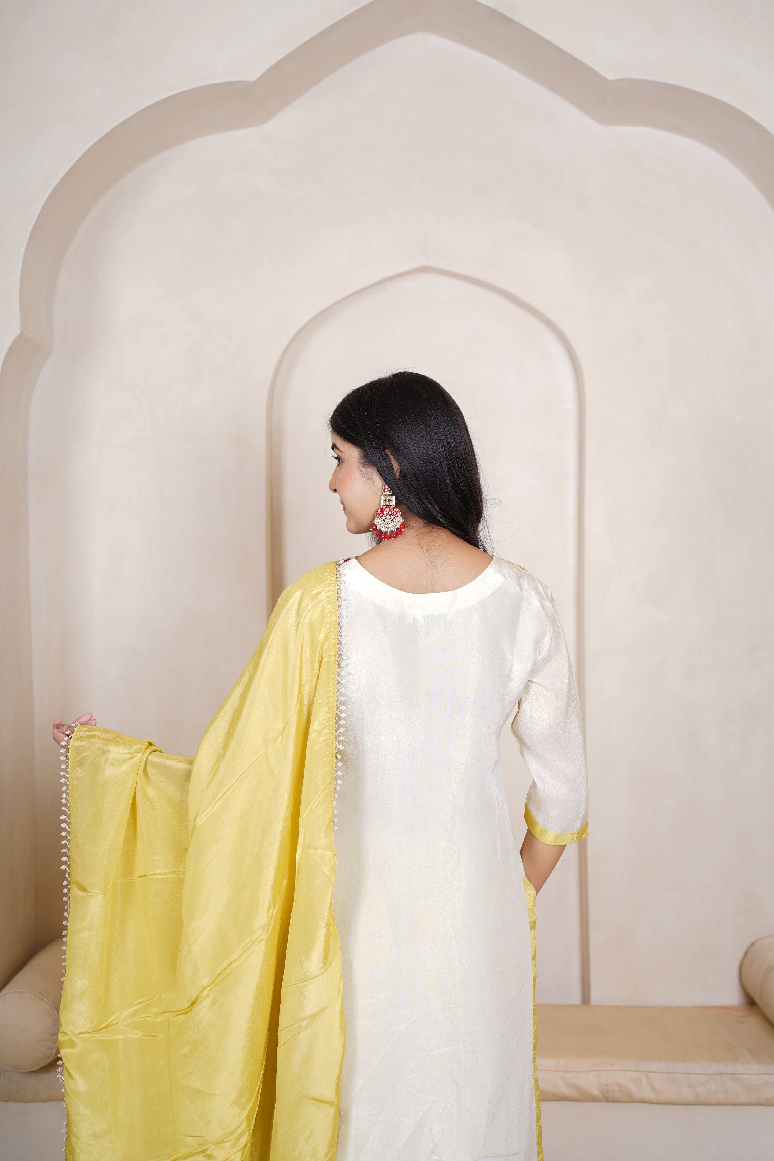 Rukmani shimmer silk kurti set - laaki