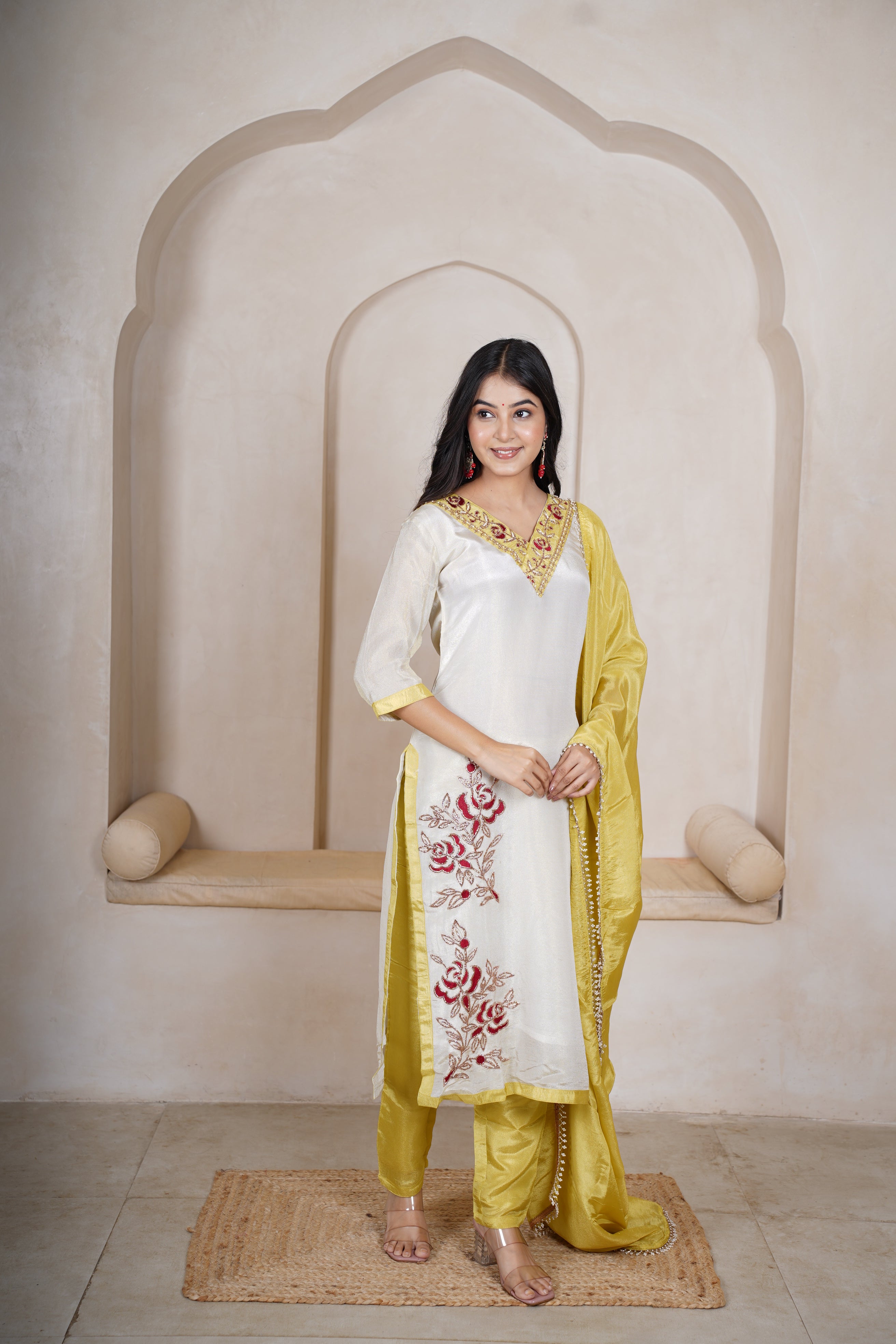 Rukmani shimmer silk kurti set - laaki