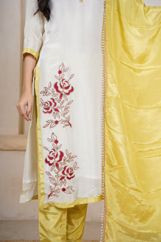 Rukmani shimmer silk kurti set - laaki