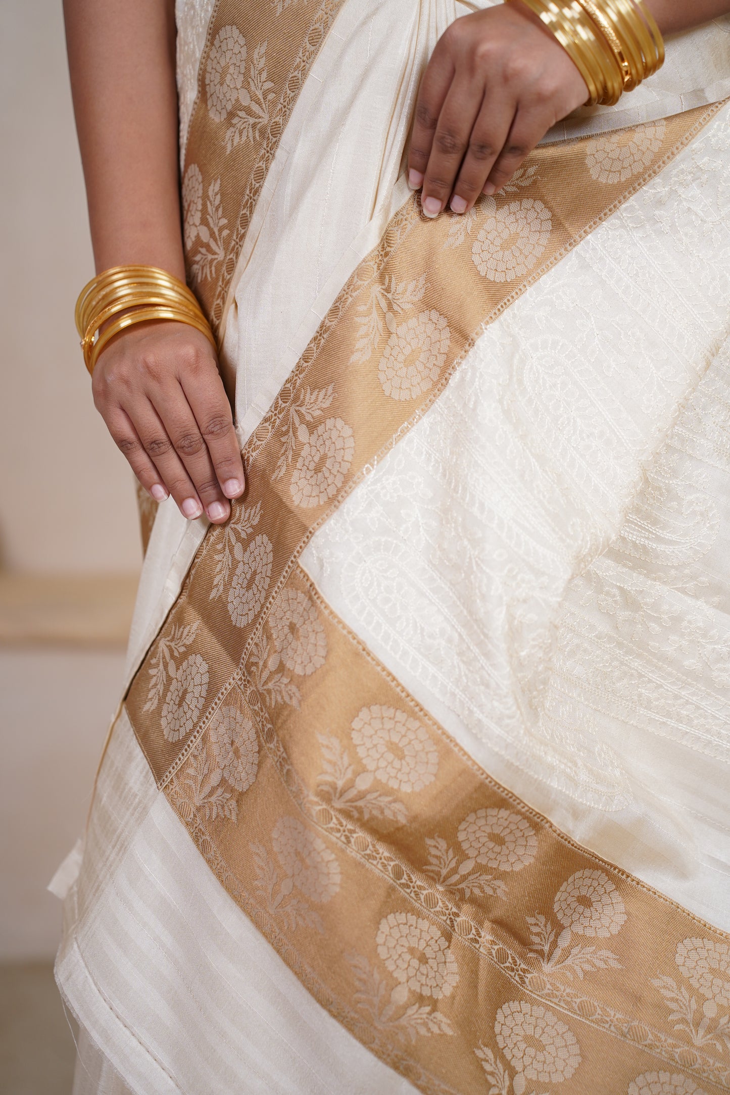 Chandraghanta chanderi silk saree - laaki