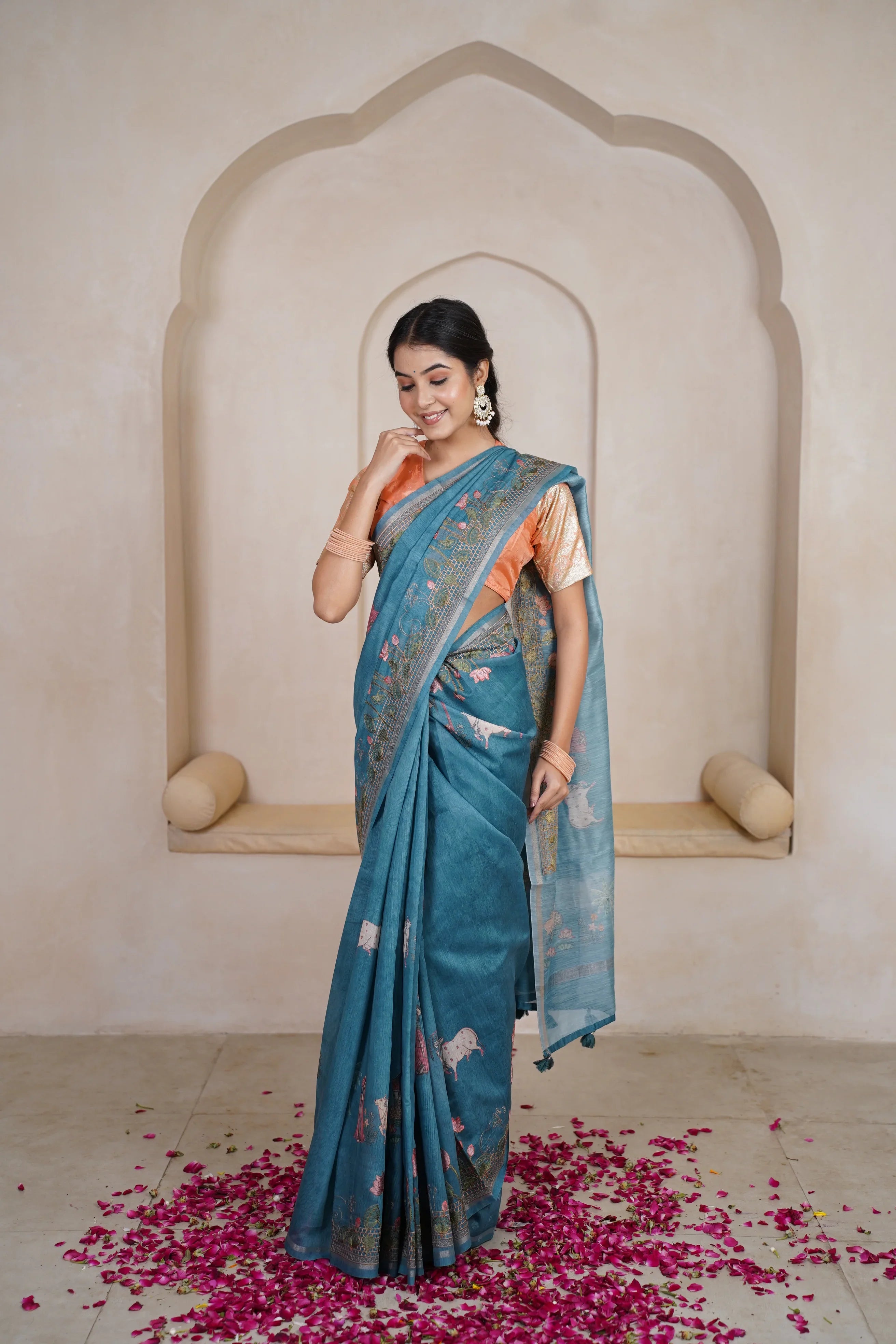 Skandamata chanderi saree - laaki