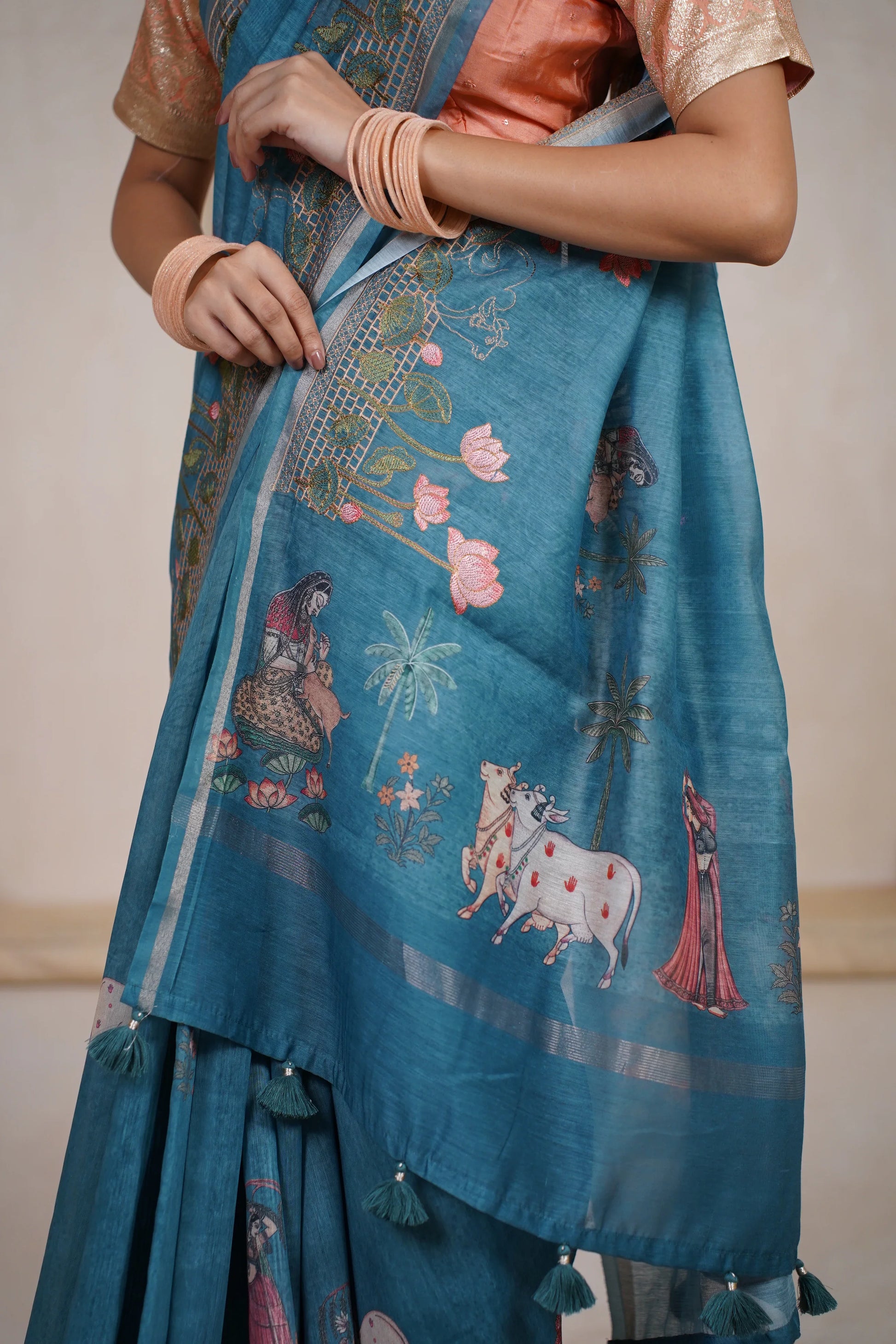 Skandamata chanderi saree - laaki