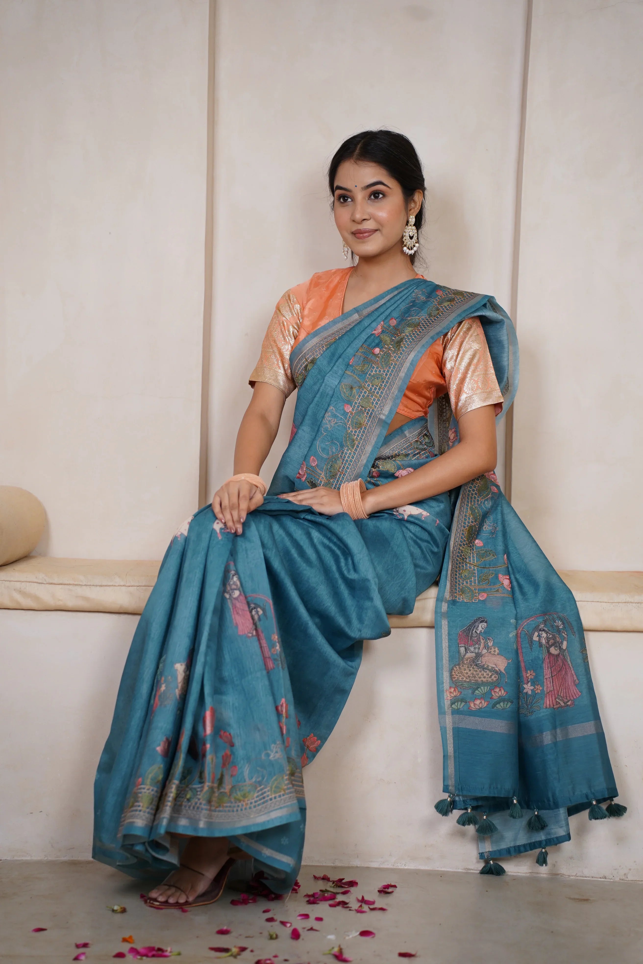 Skandamata chanderi saree - laaki