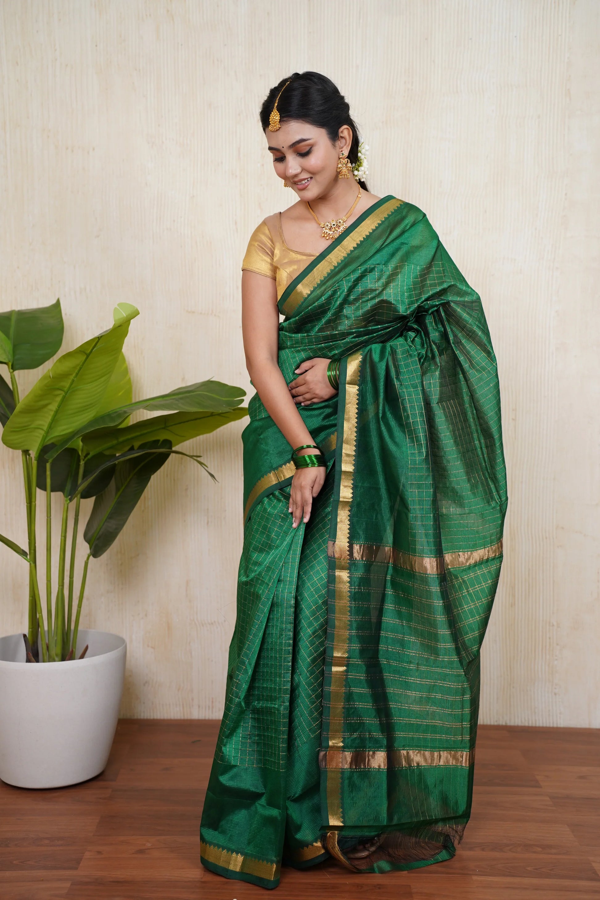 Kalaratri Handloom Tissue Silk saree - laaki