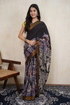 Komali Black Kalamkari Saree