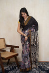Komali Black Kalamkari Saree