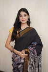 Komali Black Kalamkari Saree