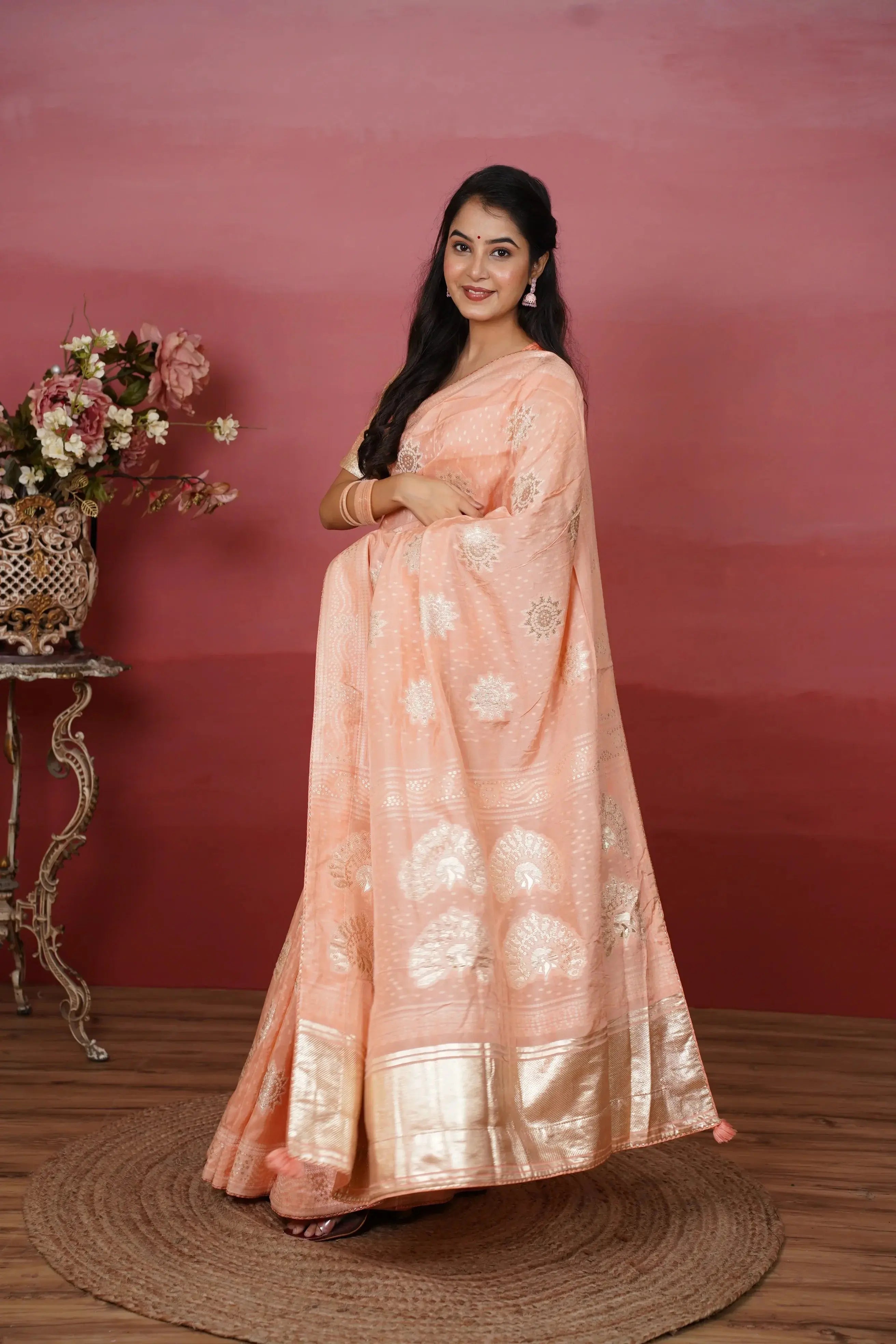 Daksha Chanderi silk saree - laaki
