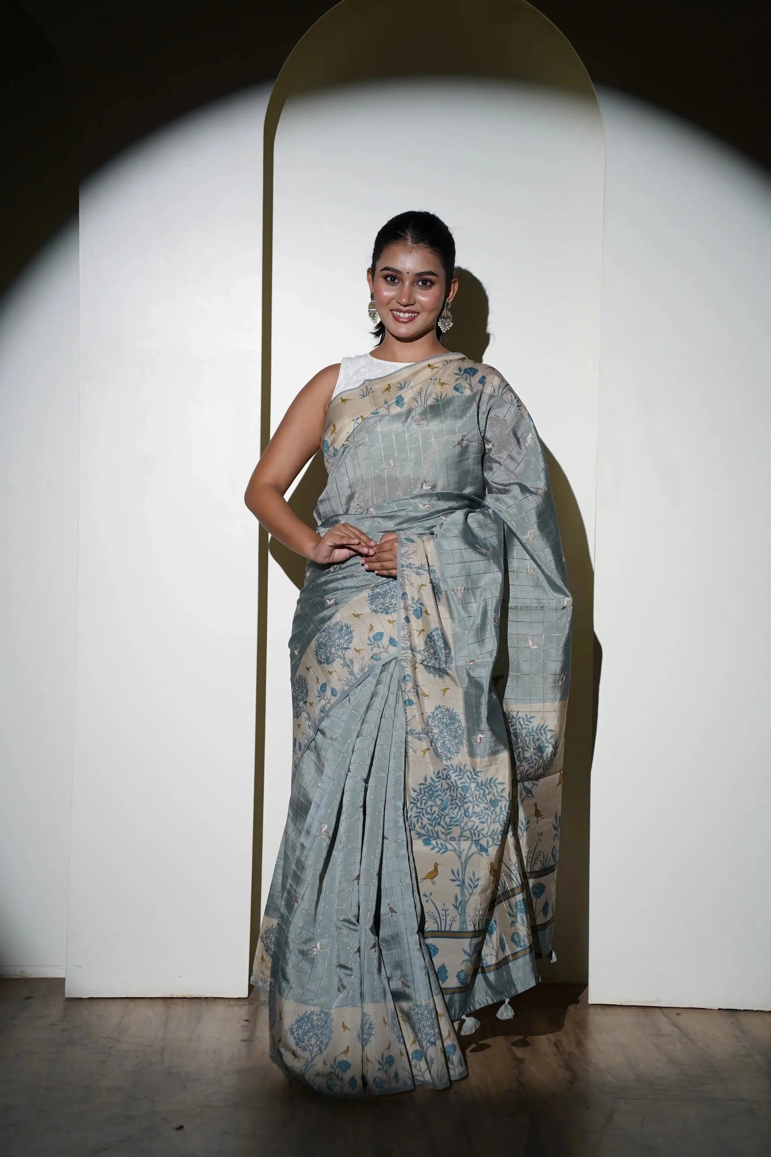 Hamsa tusser silk saree - laaki