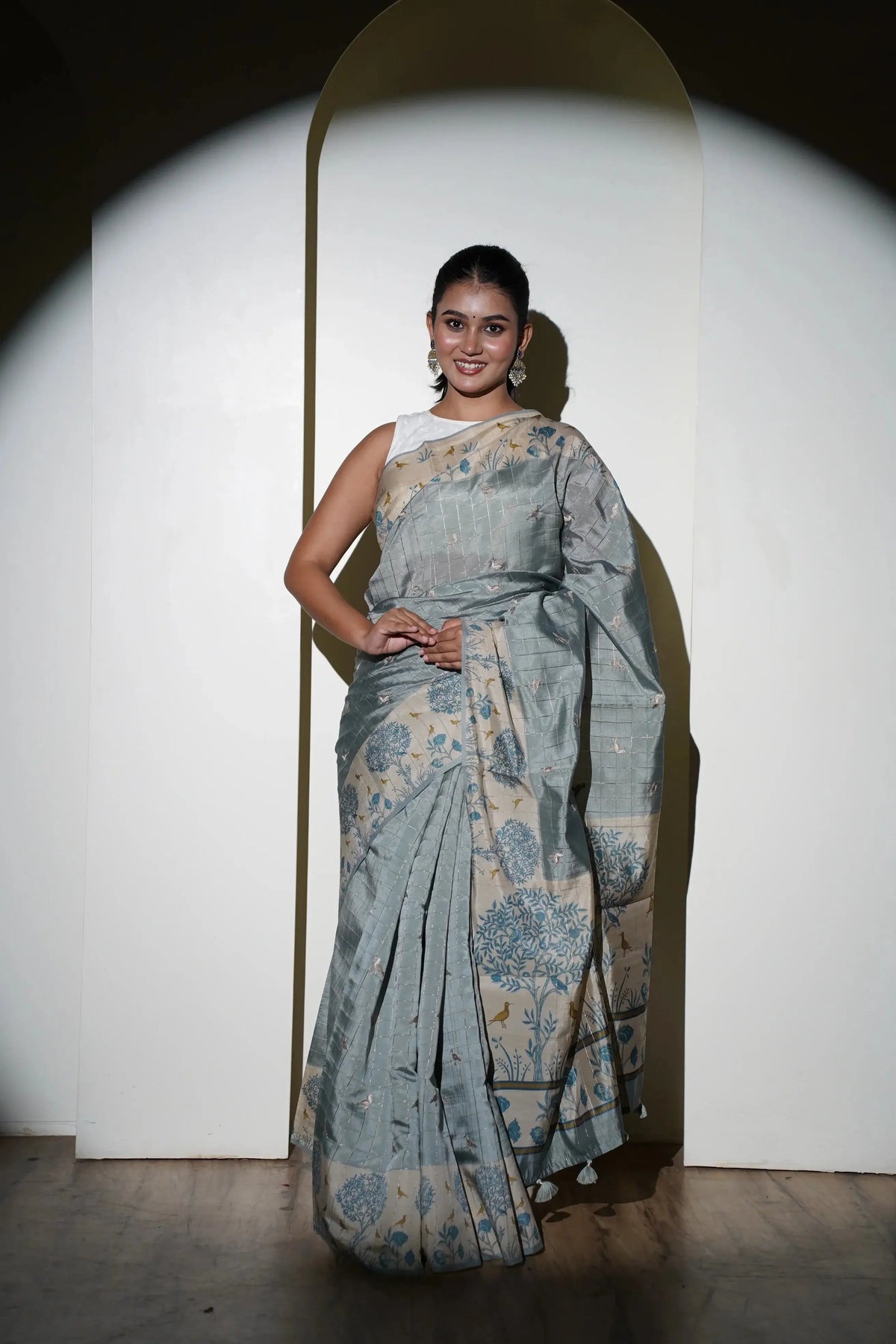 Hamsa tusser silk saree - laaki